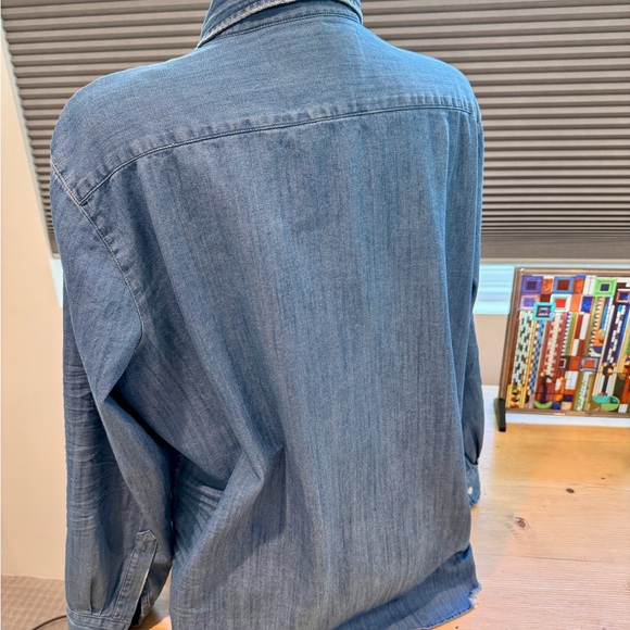 EILEEN Vintage Stonewashed Wash Denim Relaxed Button-Up Shirt Large. - Picture 12 of 14